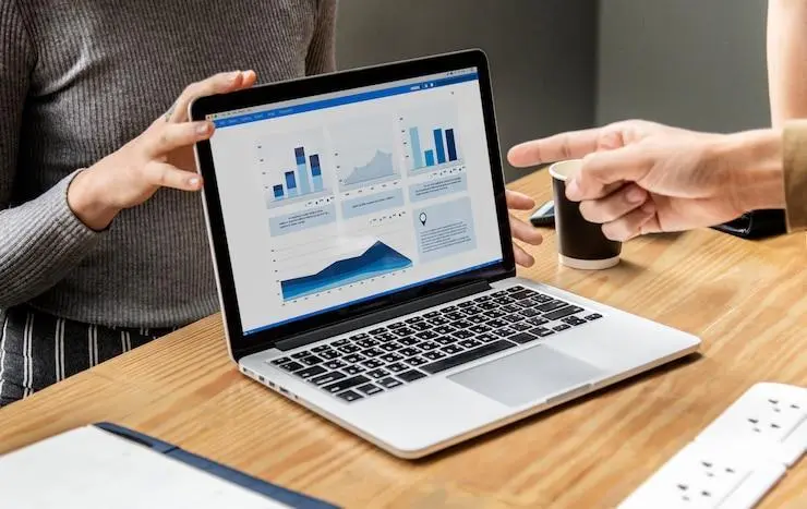 man analysing trends